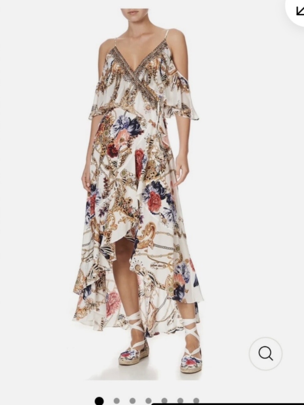 NWT CAMILLA REIGN SUPREME RUFFLE OVERLAYER WRAP DRESS SIZE SMALL MSRP $749